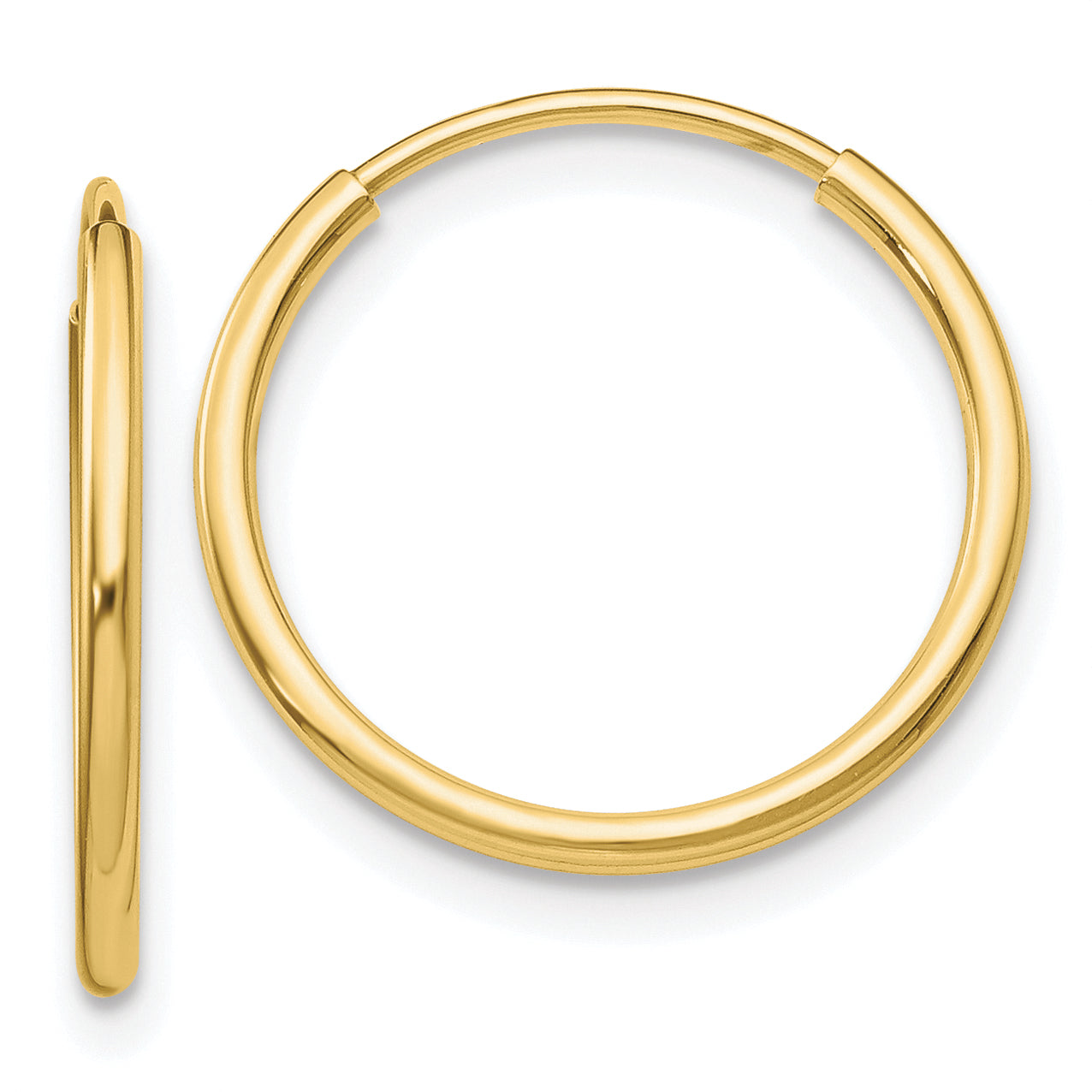 10k Polished Endless Tube Hoop Earrings Main image
