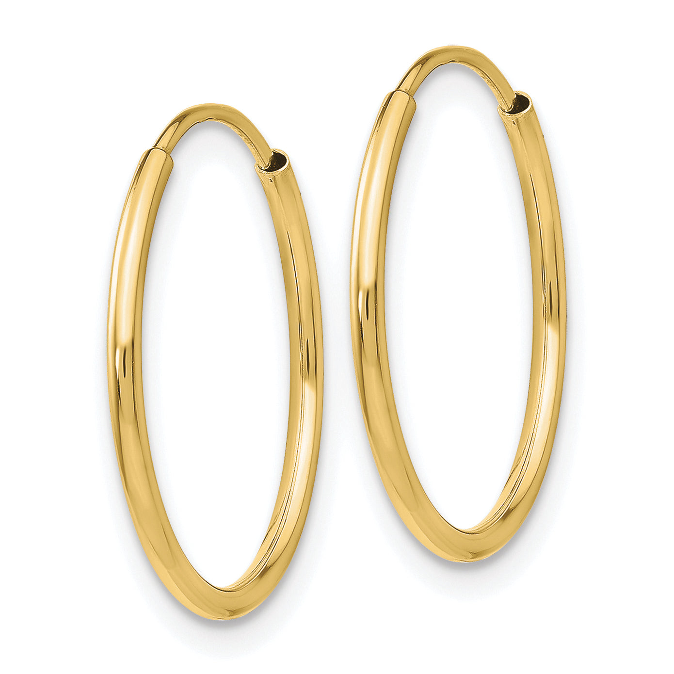 10K Gold Polished Endless Hoop Earrings with Hidden Wire Closure Secondary image