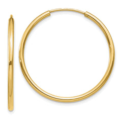10k Polished Endless Tube Hoop Earrings