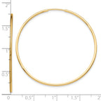 10K Gold Polished Endless Hoop Earrings for Women 40mm Hollow Design