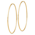 10K Gold Polished Endless Hoop Earrings 60mm Elegant Hollow Design