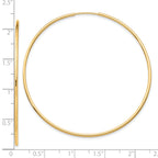 10K Gold Polished Endless Hoop Earrings for Women 54mm Hollow Design