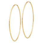 10K Gold Polished Endless Hoop Earrings, 63mm Lightweight Design
