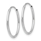 10K White Gold Polished Endless Hoop Earrings for Women 20mm