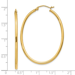 10k Oval Polished Hoop Earring