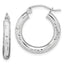 10K White Gold Diamond Cut 3mm Hoop Earrings
