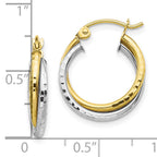 10K Two-Tone Gold Twist Hoop Earrings with Polished Finish Elegant Design 19mm