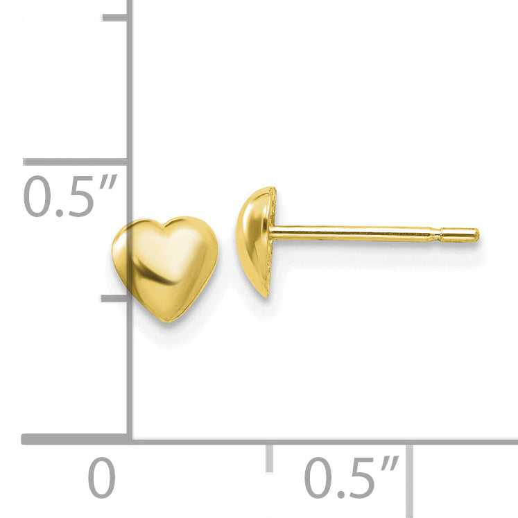 10K Polished Heart Post Earrings