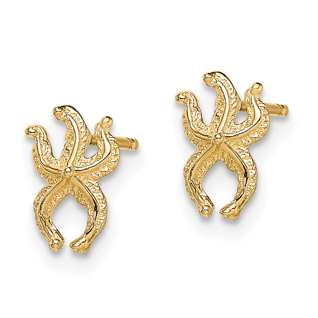 10K Mini Starfish Post Earrings