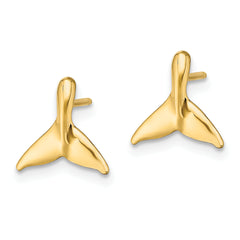 10K Mini Whale Tail Post Earrings