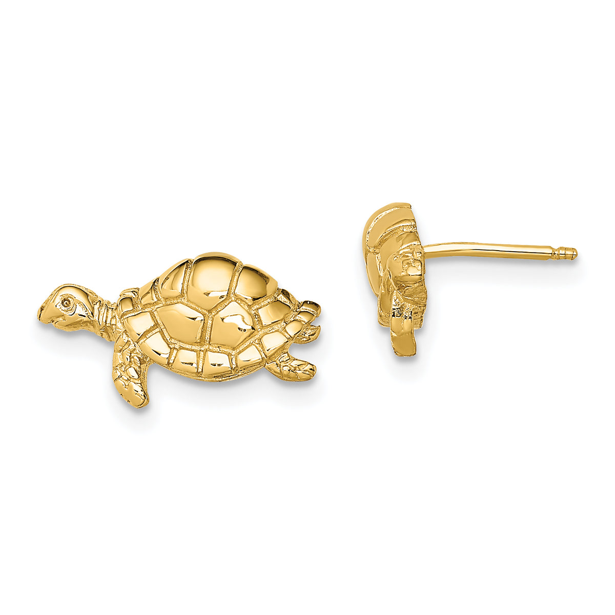 10K Polished Turtle Post Earrings