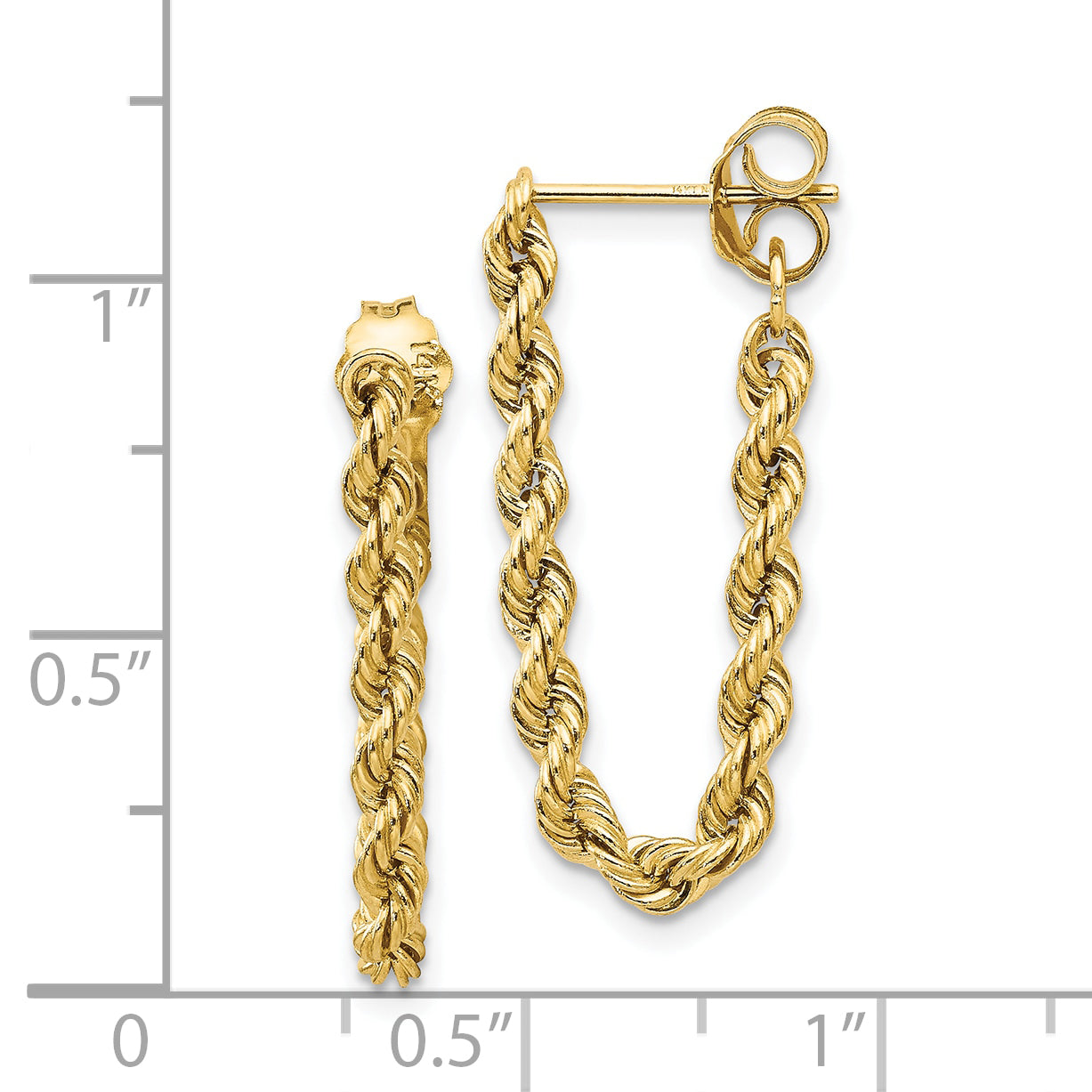 10k Hollow Rope Earrings