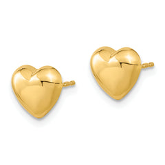 10k Gold Polished Heart Post Earrings