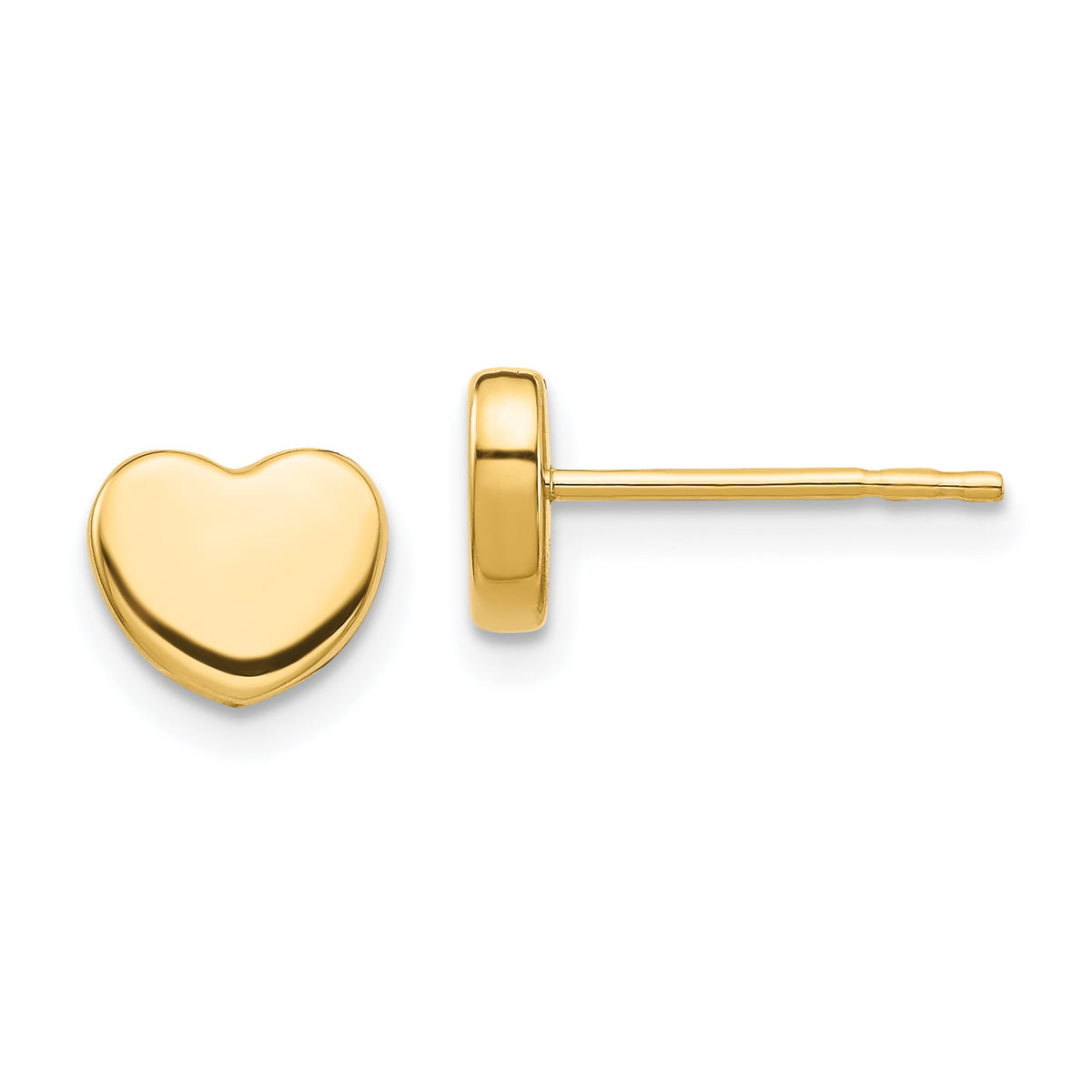 10k Polished Heart Post Earrings