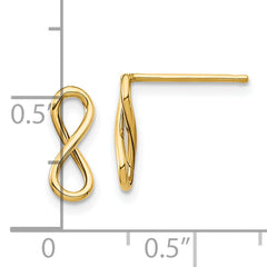 10k Polished Infinity Post Earrings