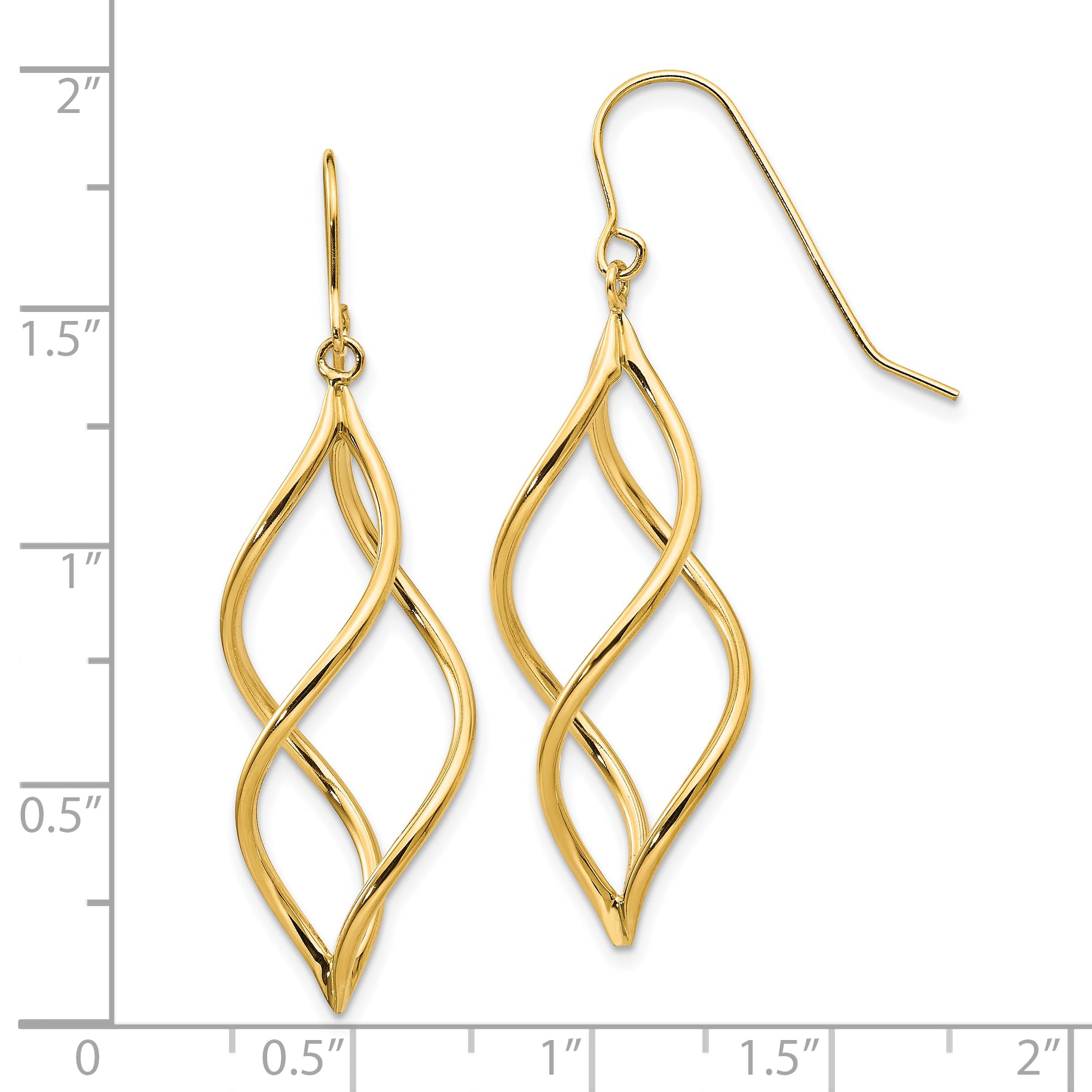 10k Twisted Dangle Earrings