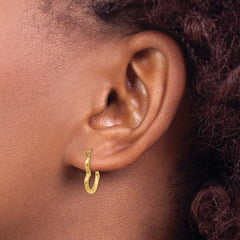 10K Heart Shaped Hollow Hoop Earrings