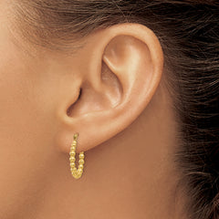 10K Beaded Hoop Earrings