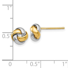 10k Two-tone Knot Post Earrings