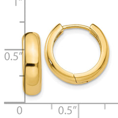 10k Yellow Gold Curved Hinged Hoop Earrings