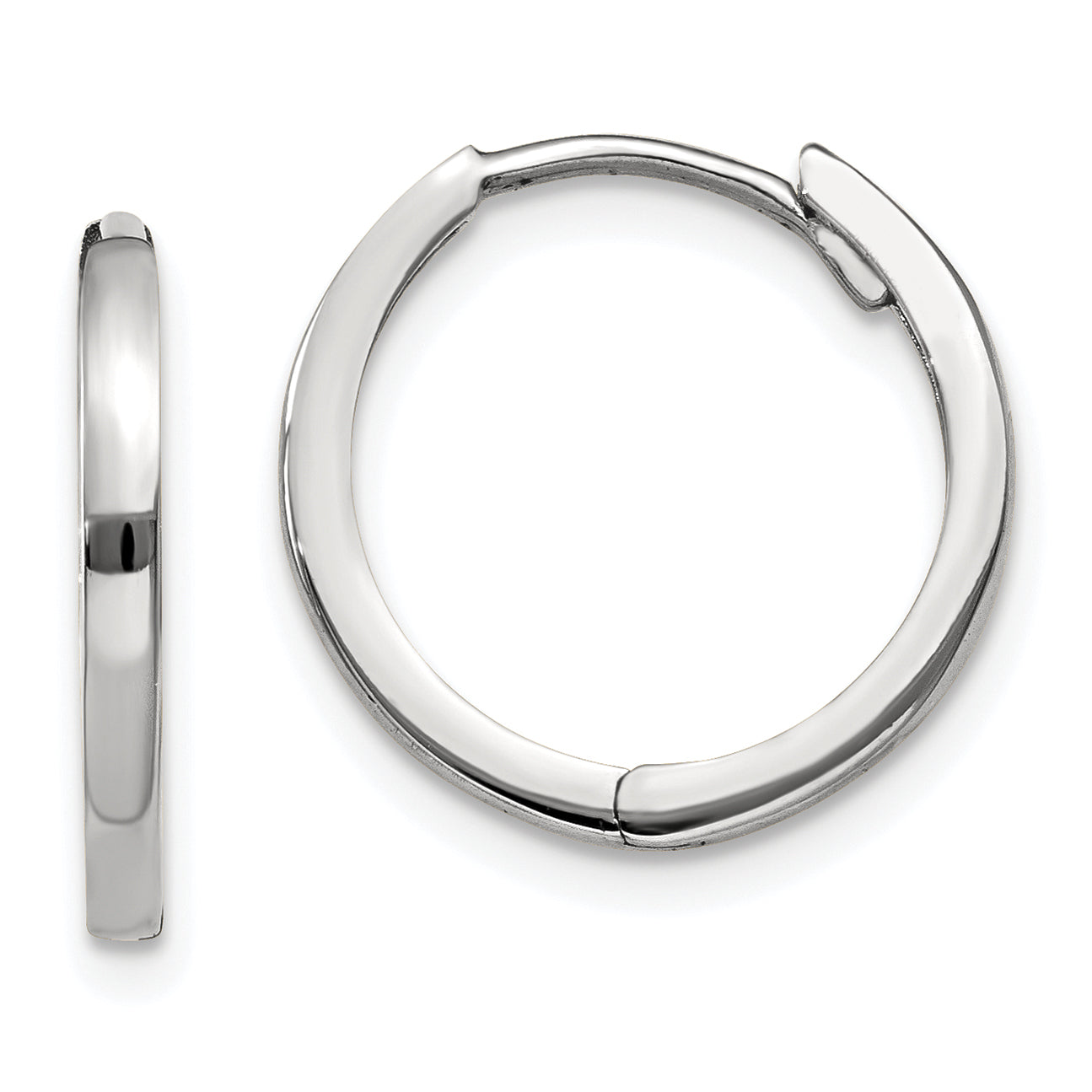 10k White Gold Hinged Earrings Main image