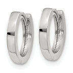 10K White Gold Polished Hinged Hoop Earrings with Rhodium Finish