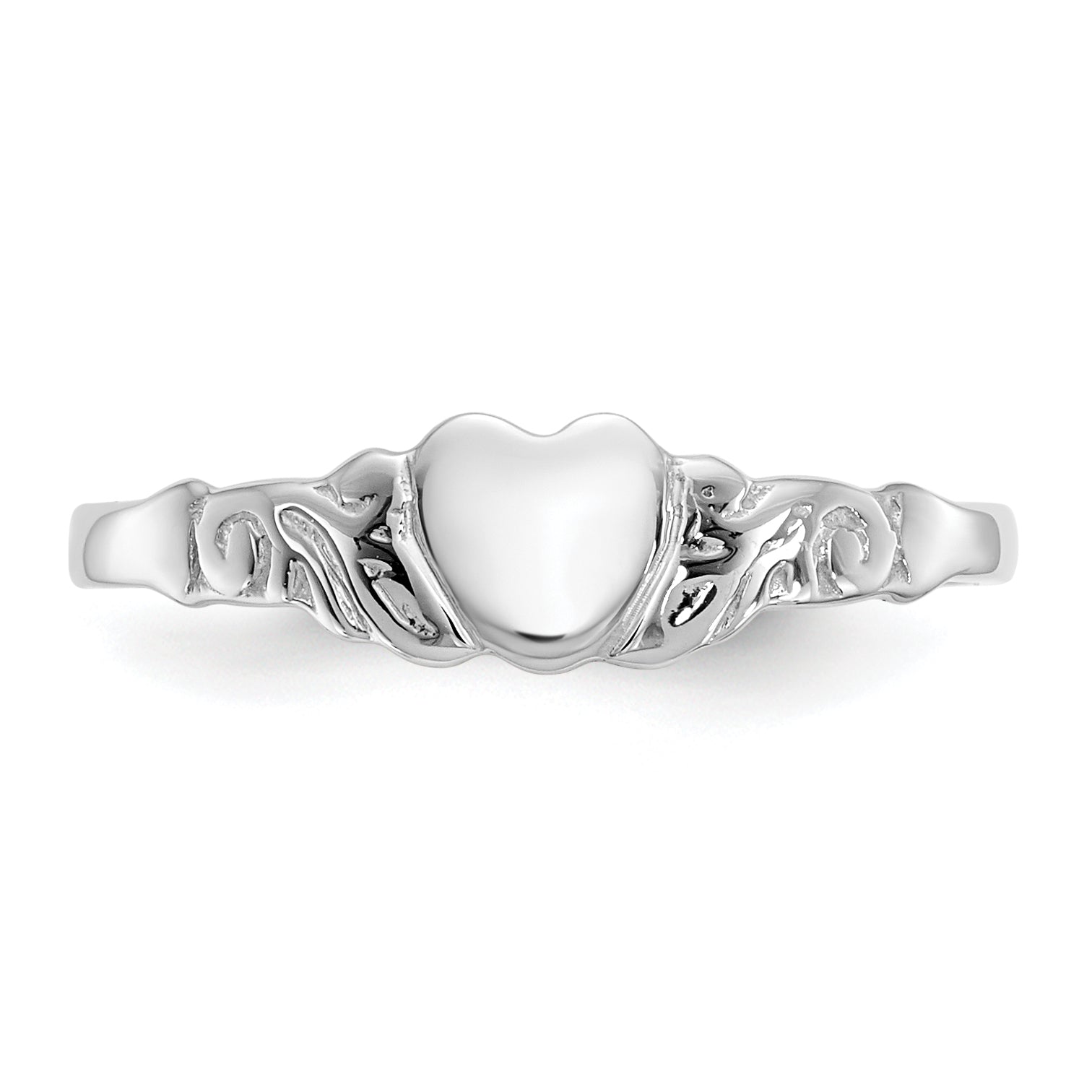 10k White Gold Heart Ring