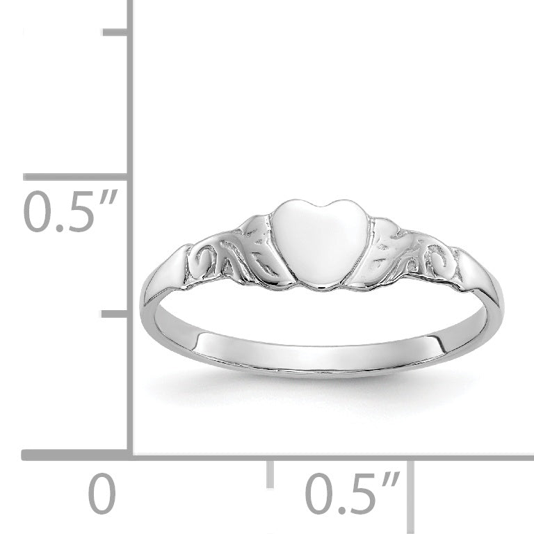 10k White Gold Heart Ring