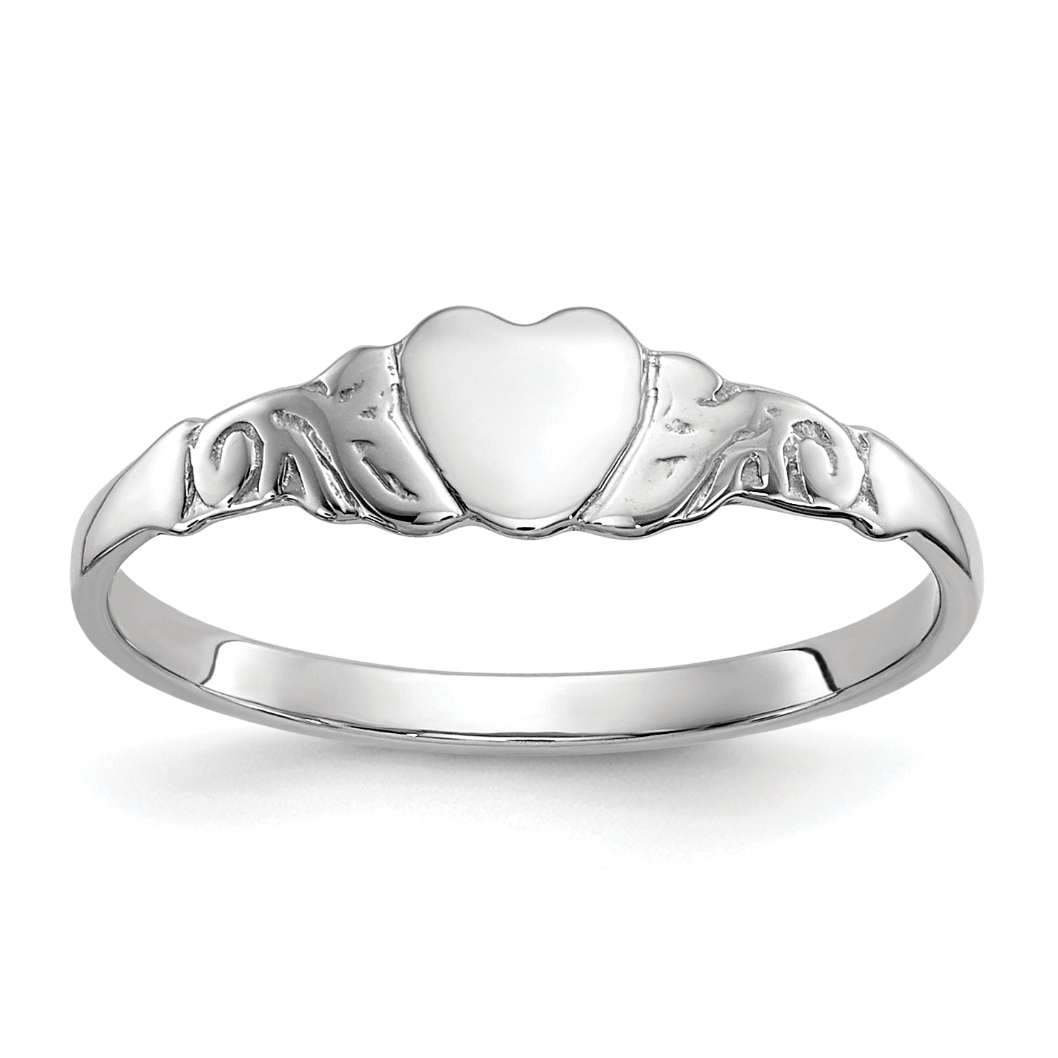 10k White Gold Heart Ring