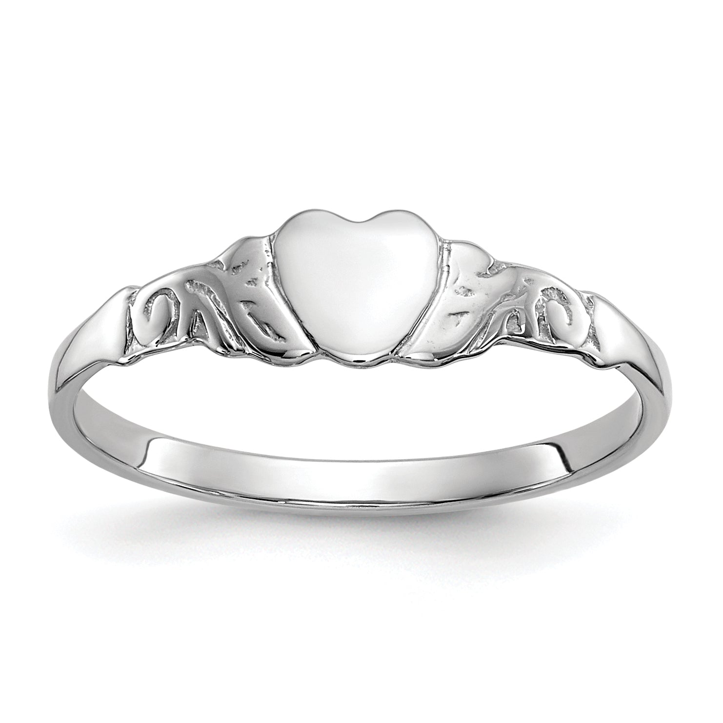 10k White Gold Heart Ring Main image