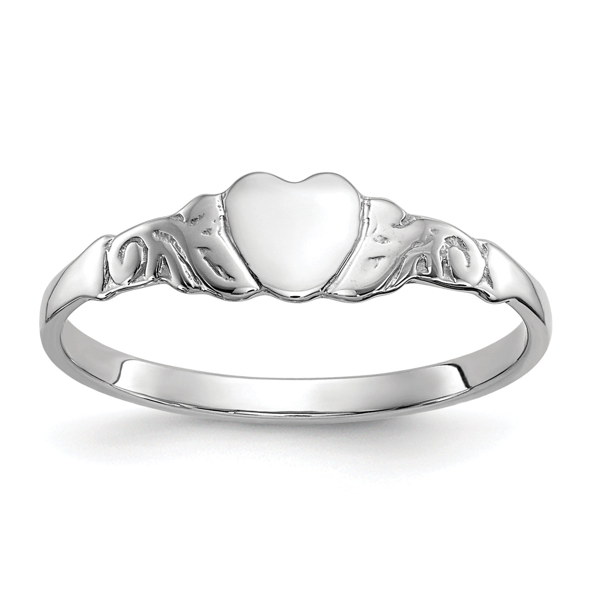 10k White Gold Heart Ring