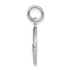 10K White Gold Claddagh Charm with Rhodium Finish Solid Elegant Design