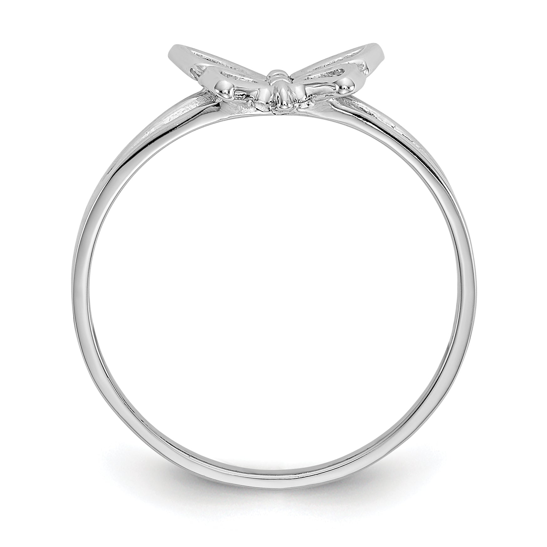 10K White Gold Butterfly Ring Secondary image