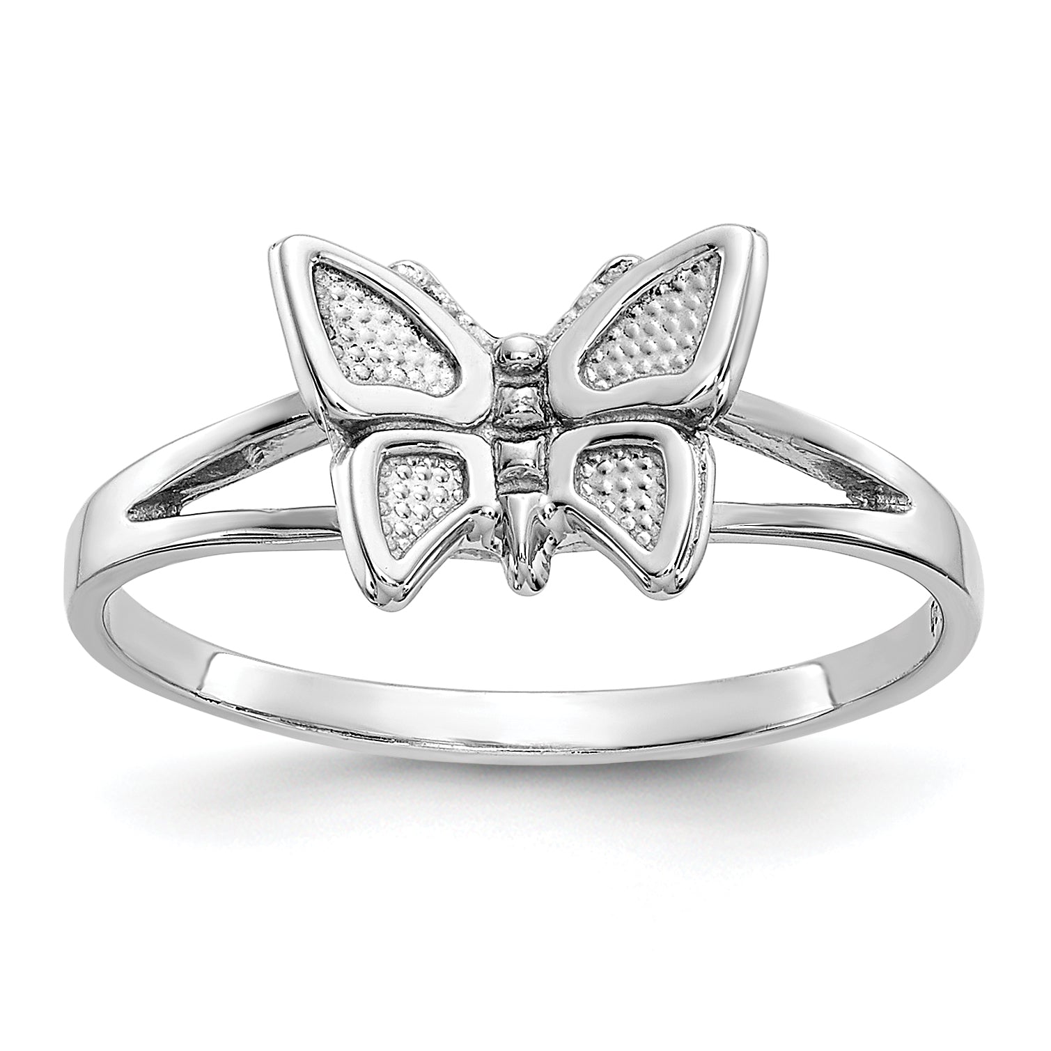 10K White Gold Butterfly Ring Main image