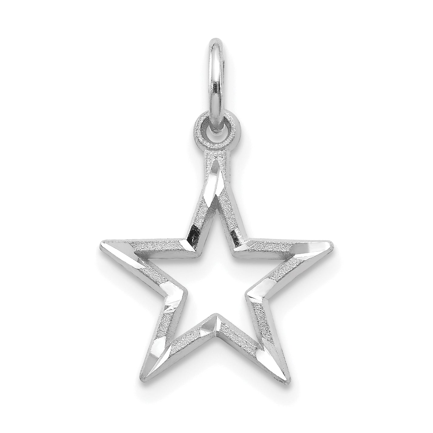10k White Gold Diamond-cut Star Charm Main image