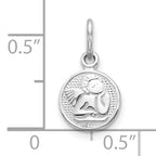 10K White Gold Angel Charm with Polished Rhodium Finish Elegance