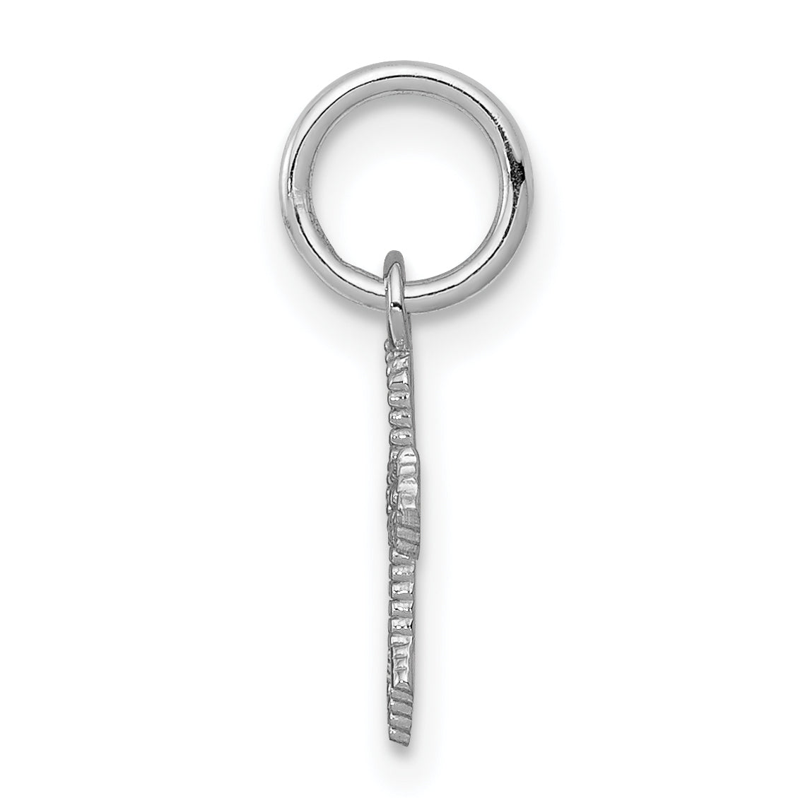 10K White Gold Passion Cross Charm with Polished Rhodium Finish Secondary image