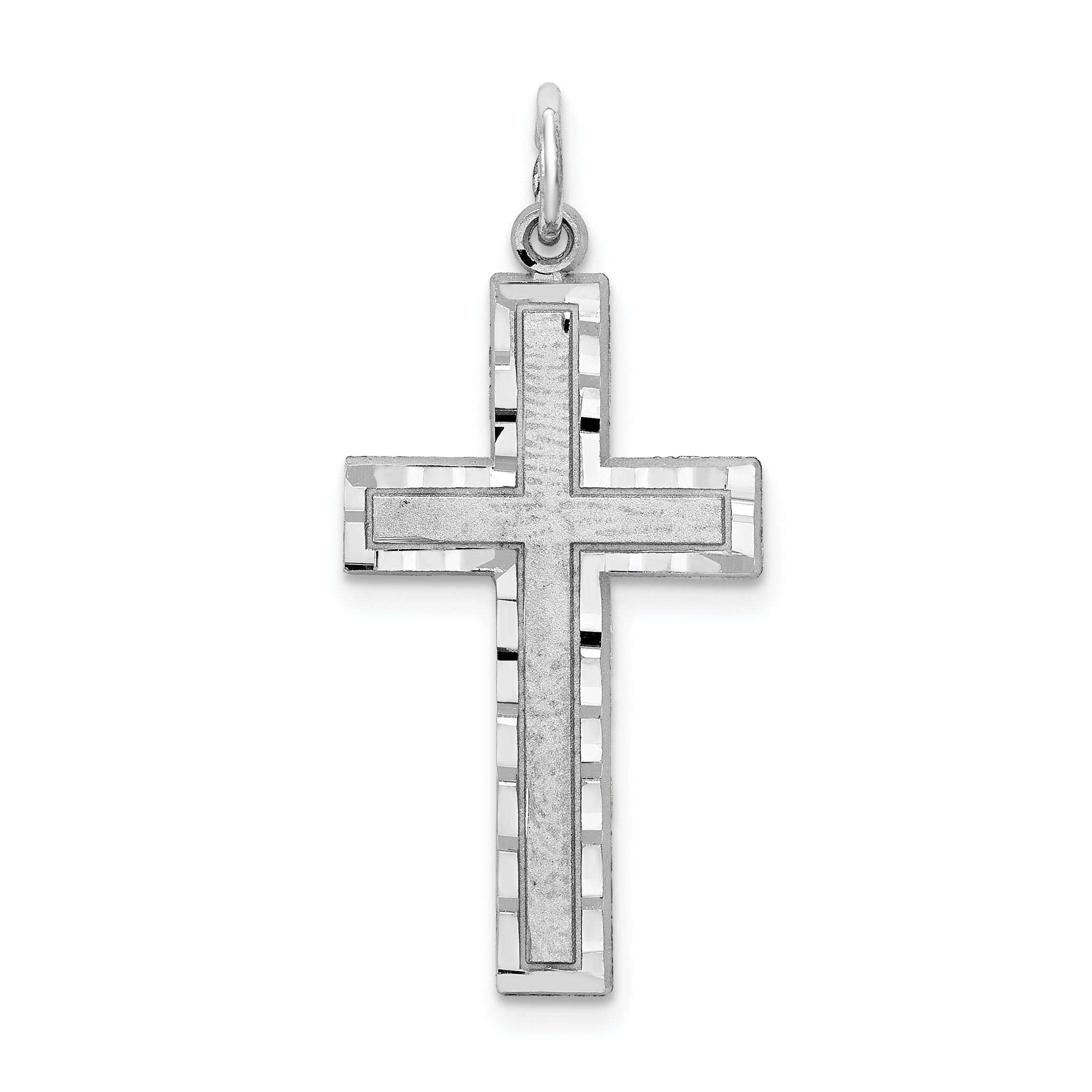 10K White Gold Cross Charm Main image
