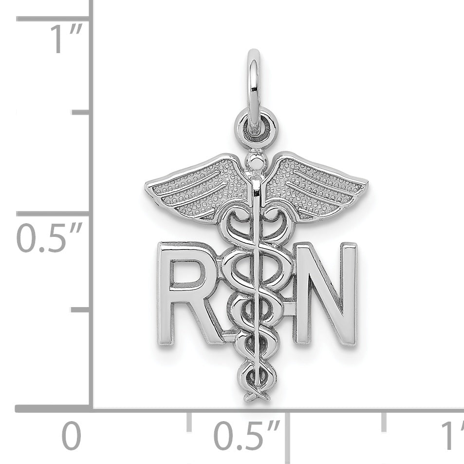 10k White Gold Registered Nurse Charm