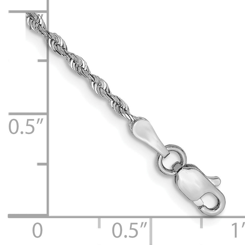 10k White Gold 1.85mm D/C Quadruple Rope Chain - 7