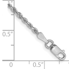 10k White Gold 2mm D/C Quadruple Rope Chain - 7