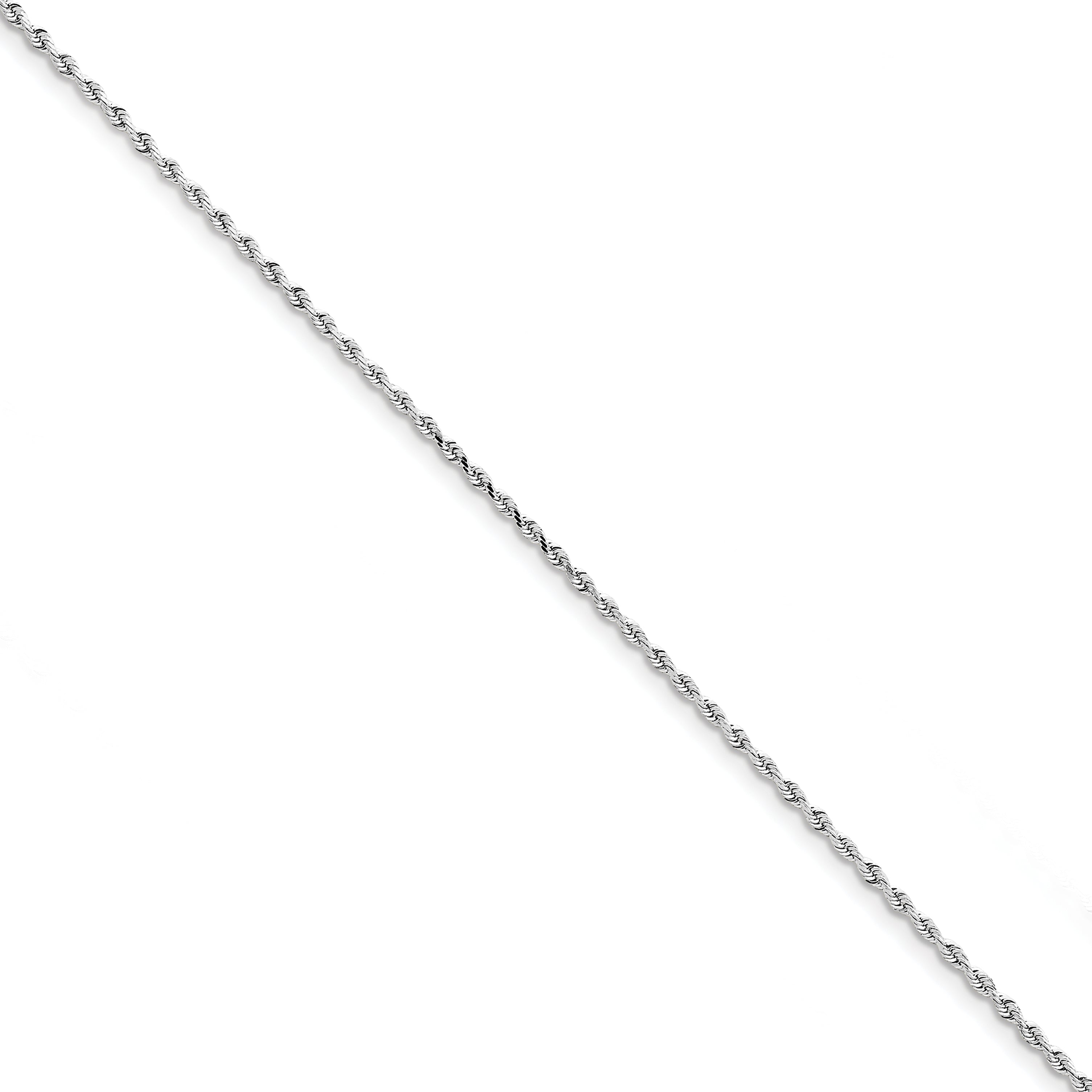 10K White Gold 2.00mm Diamond Cut Quadruple Rope Chain