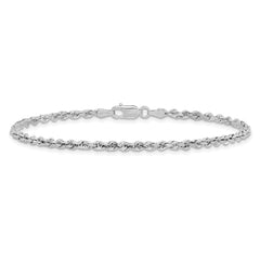 10k White Gold 2.75mm D/C Quadruple Rope Chain - 8