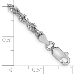10k White Gold 3.35mm D/C Quadruple Rope Chain - 7