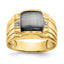 10k Gray Cats Eye & .01ct Diamond Mens Ring