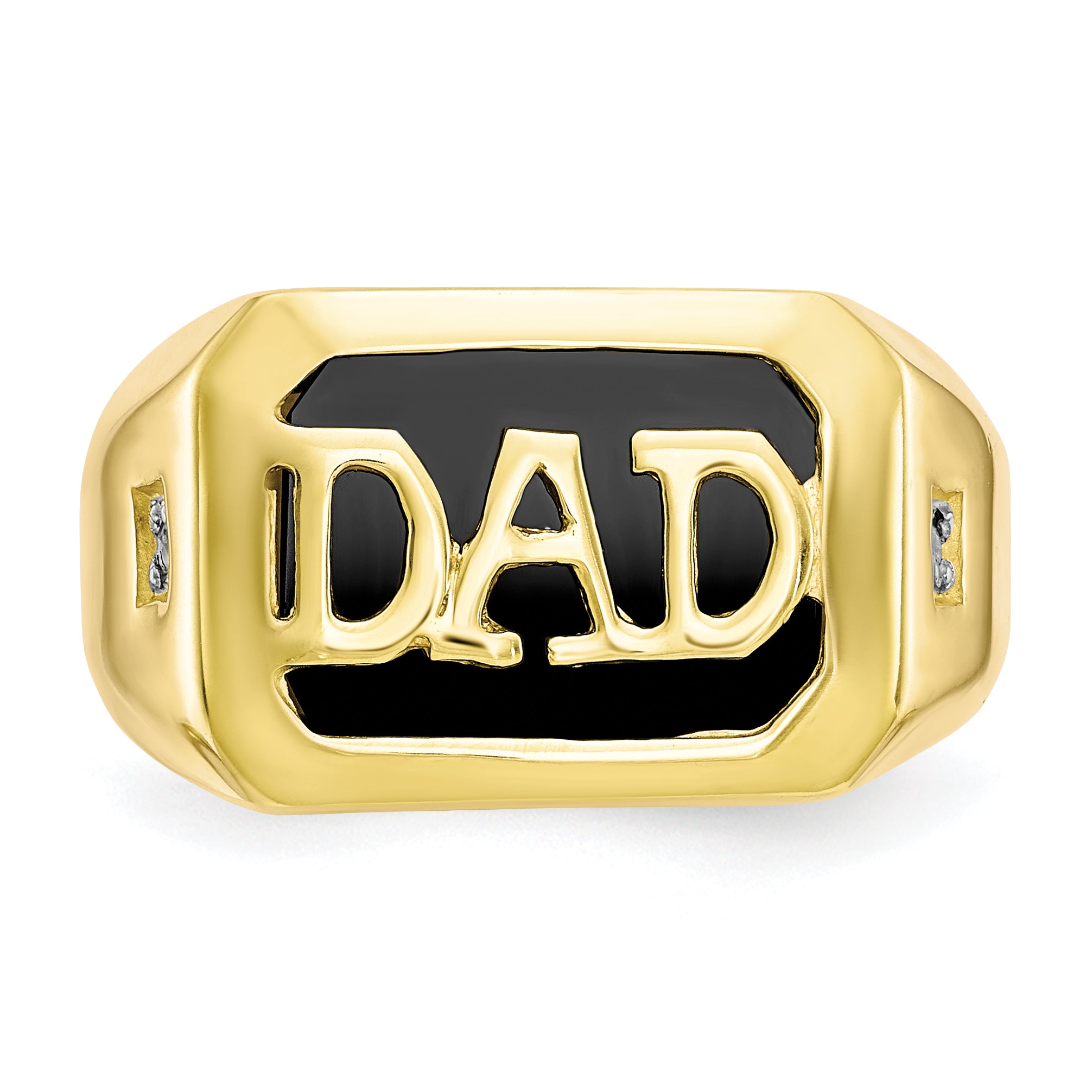 10k Men's Diamond and Black Onyx DAD Ring - 10