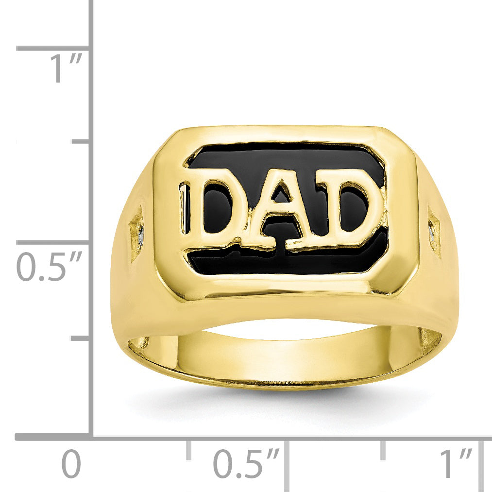 10k Men's Diamond and Black Onyx DAD Ring