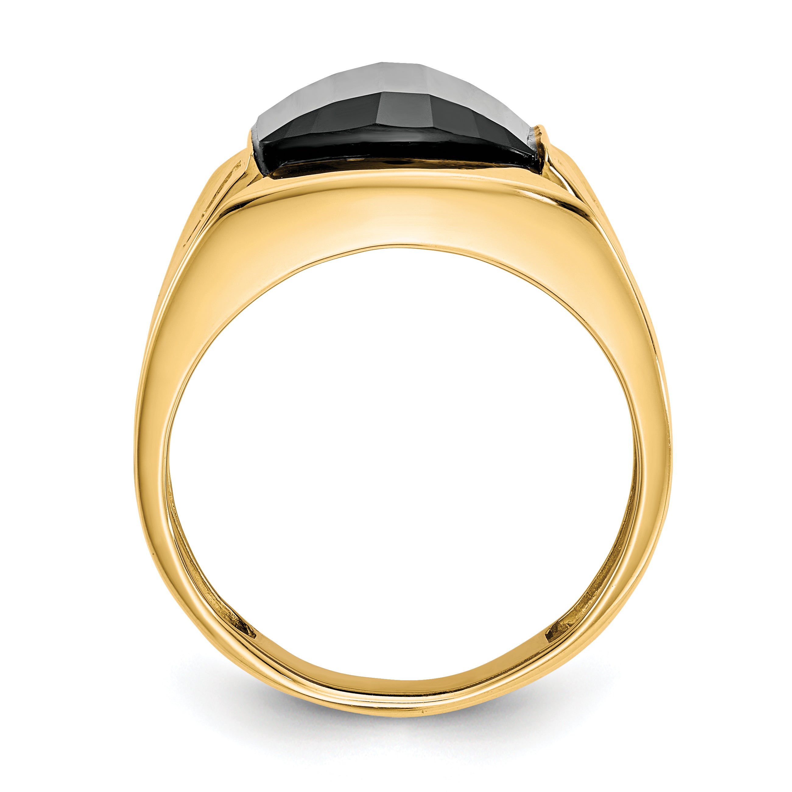 10k Men's Diamond and Black Onyx Ring - 10
