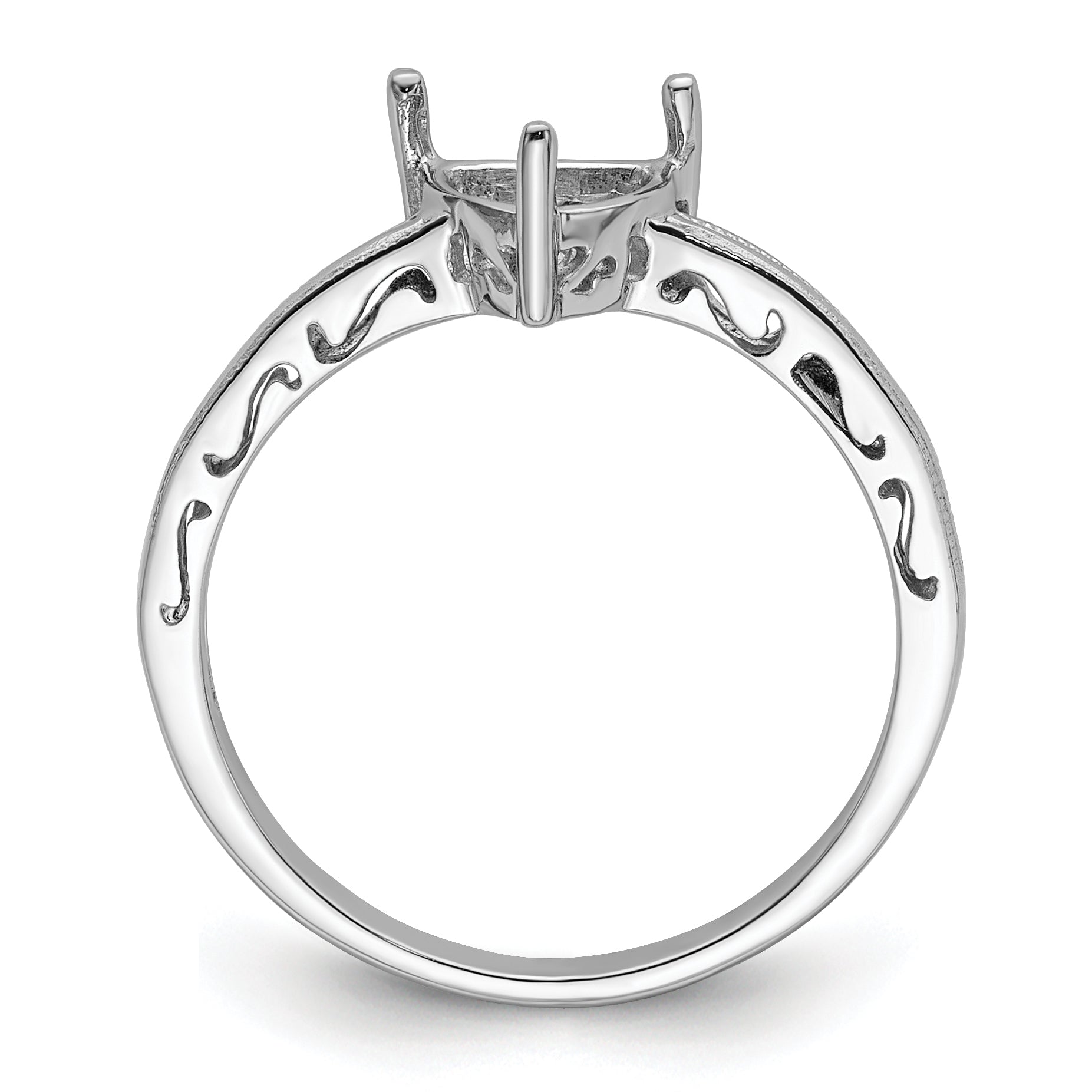 10k White Gold Ladies Ring Mounting - 6