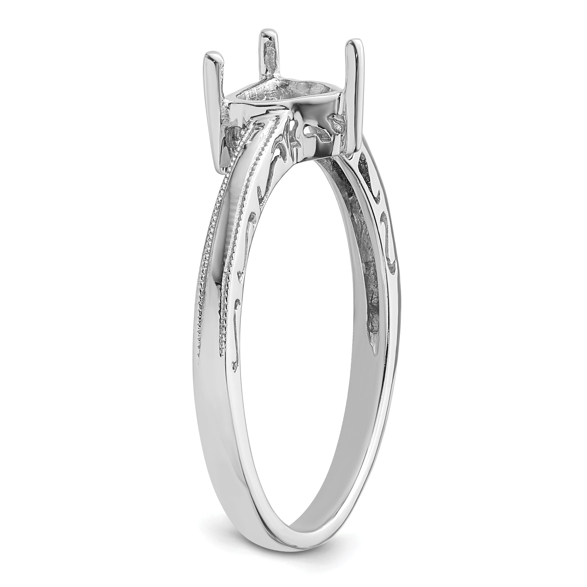 10k White Gold Ladies Ring Mounting - 6